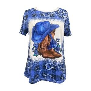 Western cowgirl T-shirt size small Aztec cowgirl hat, shirt